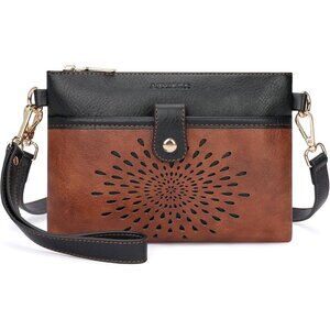 Women 06-black Brown Wallet Imported Zipper Purse Crossbody Bags